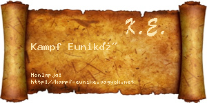 Kampf Euniké névjegykártya